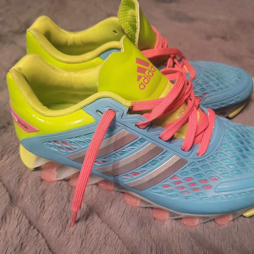 Adidas Blue and Yellow Running Shoes